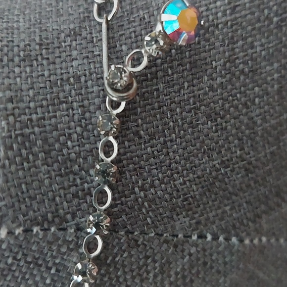Vintage Rhinestone AB Crystal Unique Necklace - Picture 6 of 7